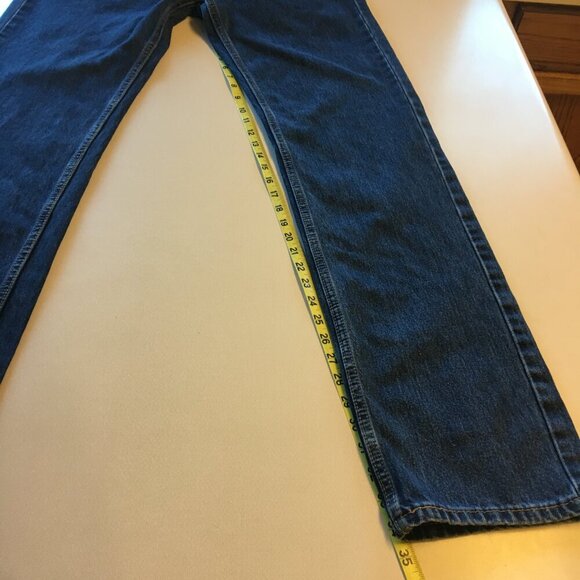 Levis 505 Jeans Mens Tagged Size 34x36 Measures 32x34.5 Straight Cut - Picture 11 of 14